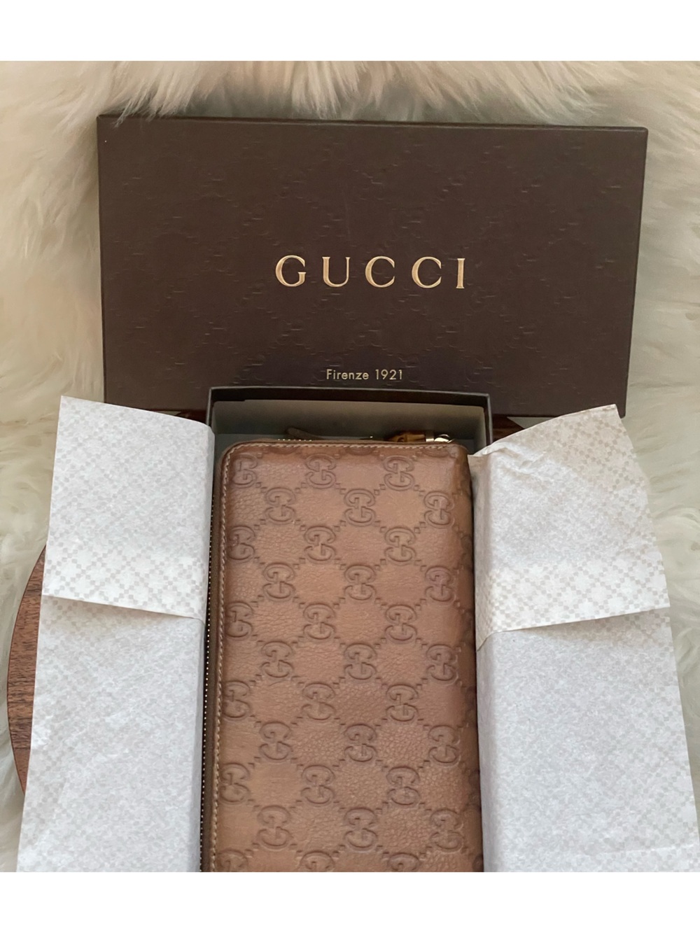 GUCCI  Guccissima Brown Leather Bamboo Tassel Zip Around Long Wallet w/box - Picture 11 of 11